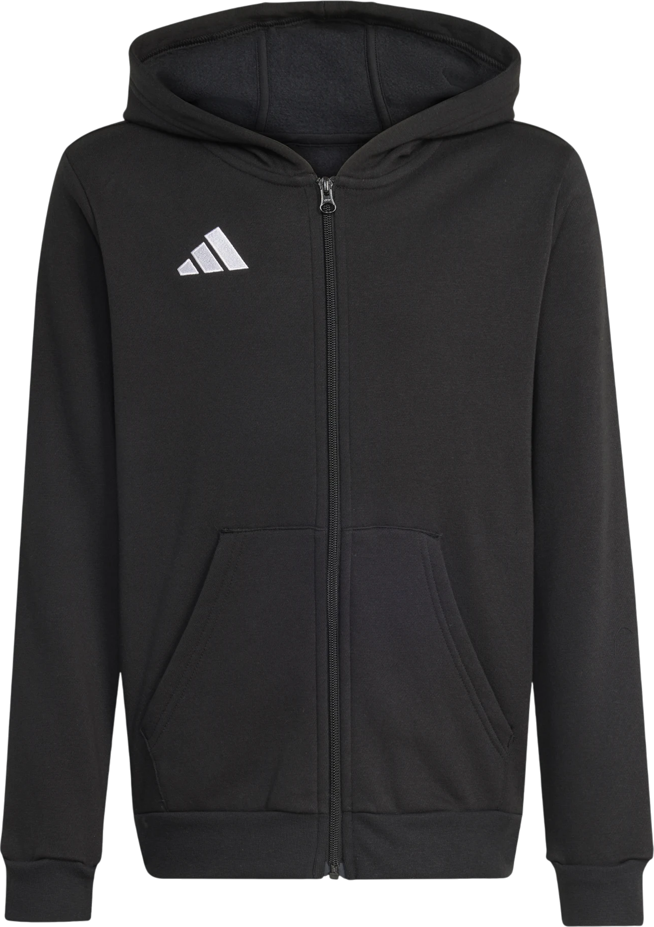 adidas Entrada 26 Full Zip Kids Sweatshirt met capuchon, XXS(111-116cm), Zwart