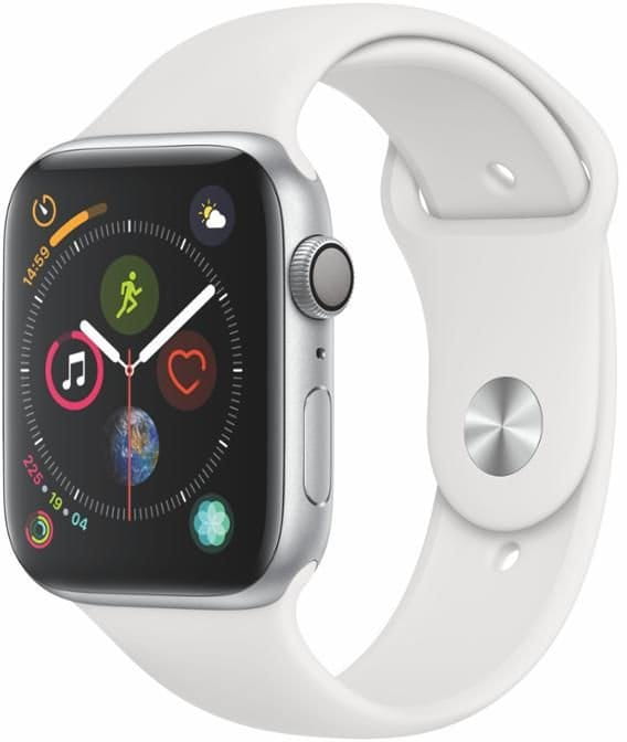 Uhren Apple Watch Series 4 GPS 44mm Silver Aluminium Case with White Sport Band Top4Running