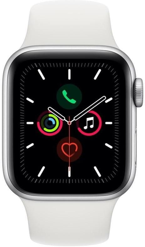 Orologi Apple Watch Series 5 GPS 44mm Silver Aluminium Case with White Sport Band