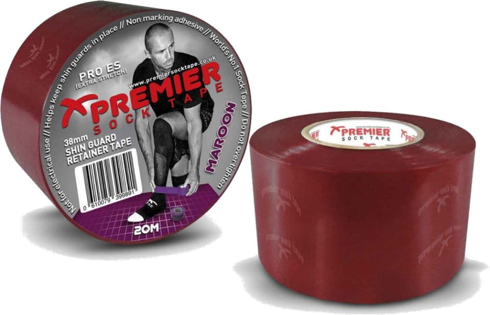 og bandager Premier Sock SHIN GUARD RETAINER TAPE PRO ES 38mm - Maroon