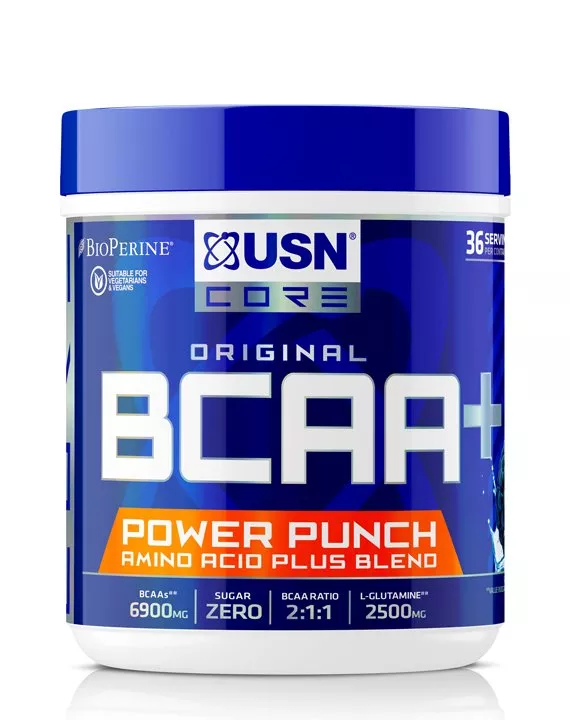 Aminokwasy rozgałęzione BCAA w proszku USN Power Punch 400g mandarynka