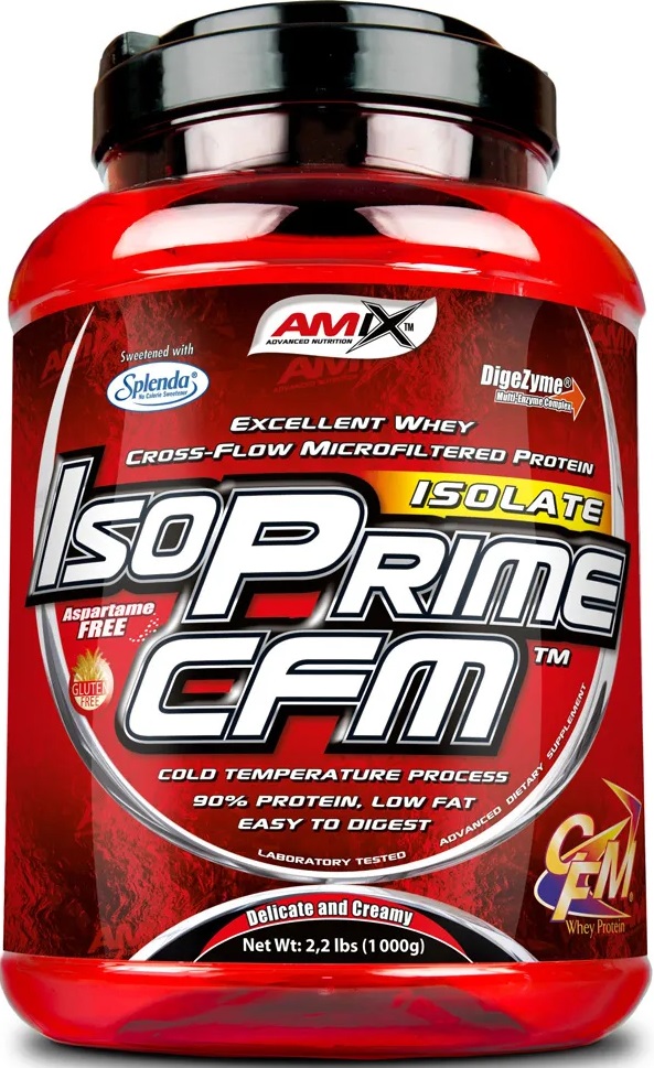 Whey protein powder Amix IsoPrime CFM Isolate 1kg banana