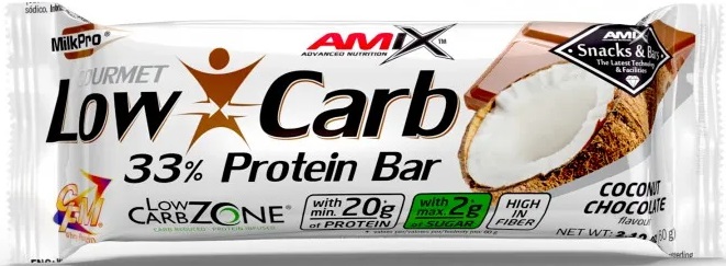 Baton proteic Amix Low-Carb 33% proteine ​​60g