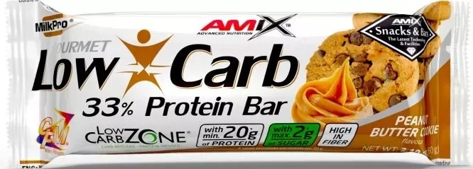 Proteínová tyčinka Amix Low-Carb 33% Proteín 60g sušienka s arašidovým maslom
