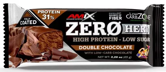 Proteínová tyčinka Amix Zero Hero 31% Proteín 65g dvojitá čokoláda