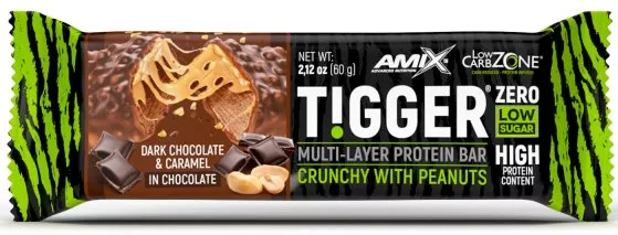 Proteínová tyčinka s nízkym obsahom sacharidov Amix TIGGER Zero 60g tmavá čokoláda s karamelom