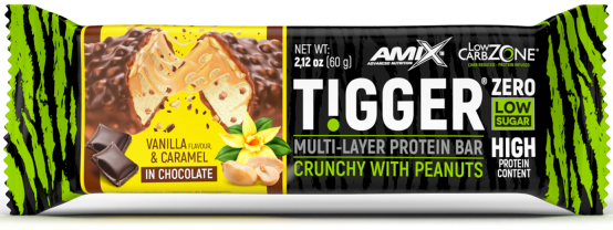 Proteínová tyčinka s nízkym obsahom sacharidov Amix TIGGER Zero 60g vanilka karamel