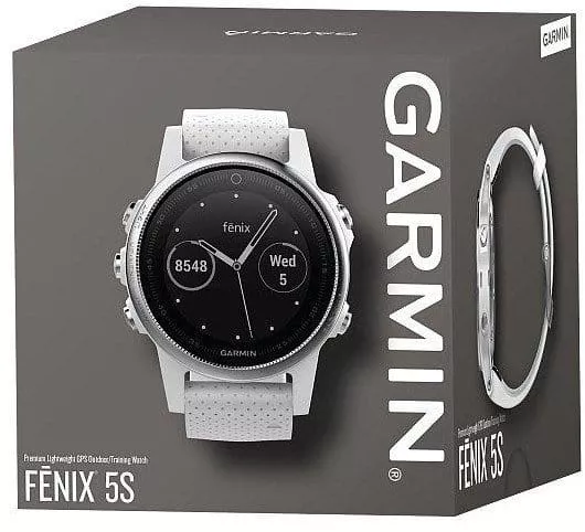 Ceas GARMIN fenix5S Silver Optic, White band