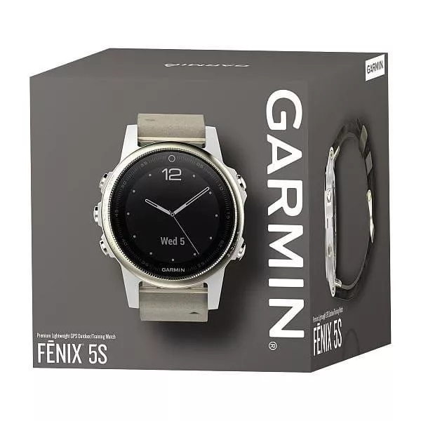 Hodinky Garmin fenix5S Sapphire Goldtone Optic, Suede band