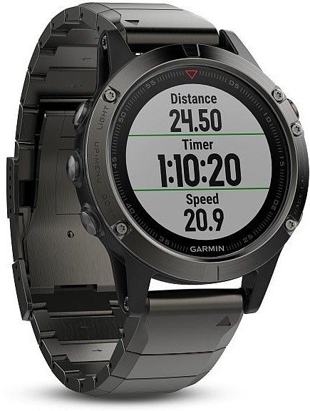 GARMIN fenix5 Sapphire Gray Optic, Metal Band Karórák