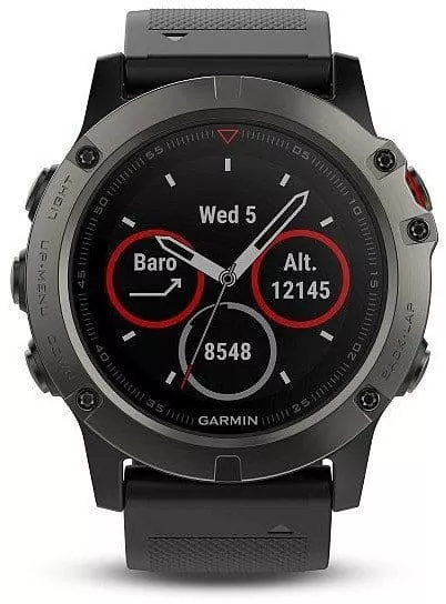 Garmin fenix5X Sapphire Gray Optic, Black Edzéskövető