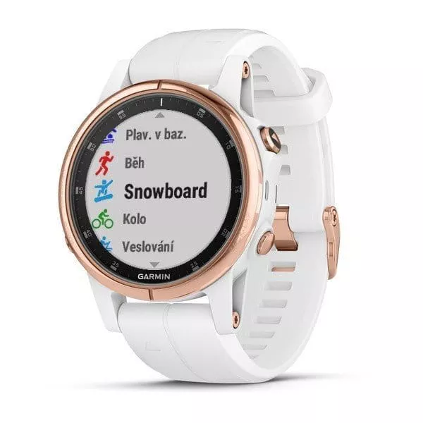 Sportski sat Garmin fenix5S Plus Sapphire Rose Gold, White Band