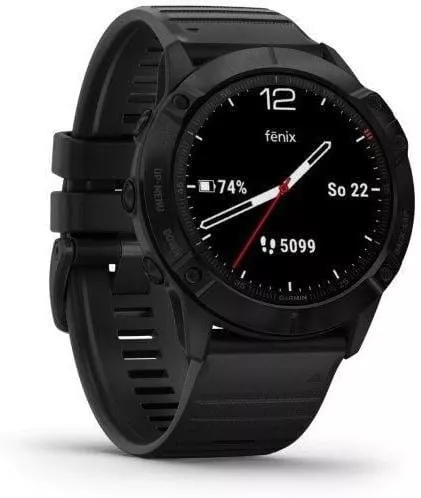 Reloj Garmin fenix6X Glass, Black/Black Band (MAP/Music)