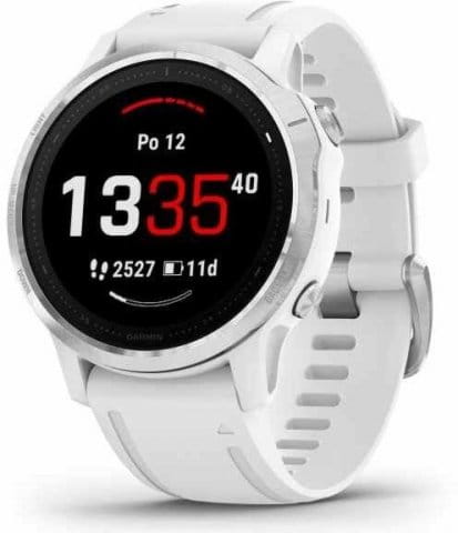 Garmin fenix6S Glass, Silver/White Band