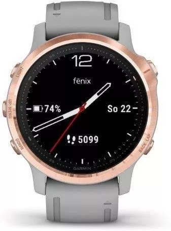 Garmin fenix6S Sapphire, RoseGold/Gray Band (MAP/Music) Karórák