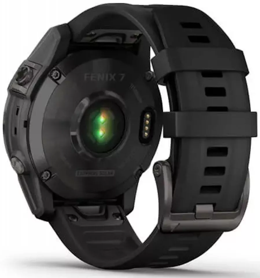 Horloge Garmin fenix 7 PRO Sapphire Solar, Titan Carbon Gray DLC/ Black Silicone Band