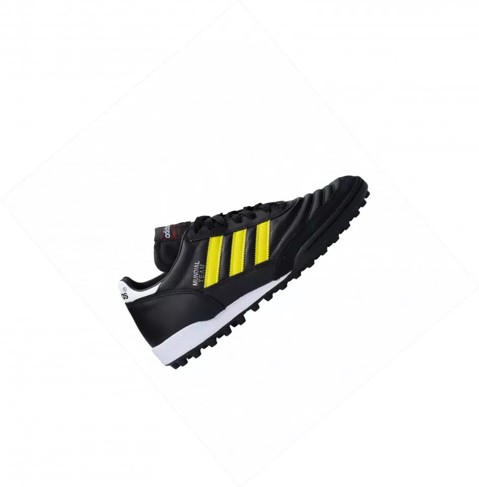 Football shoes adidas Mundial Team TF Yellow Stripes Schwarz