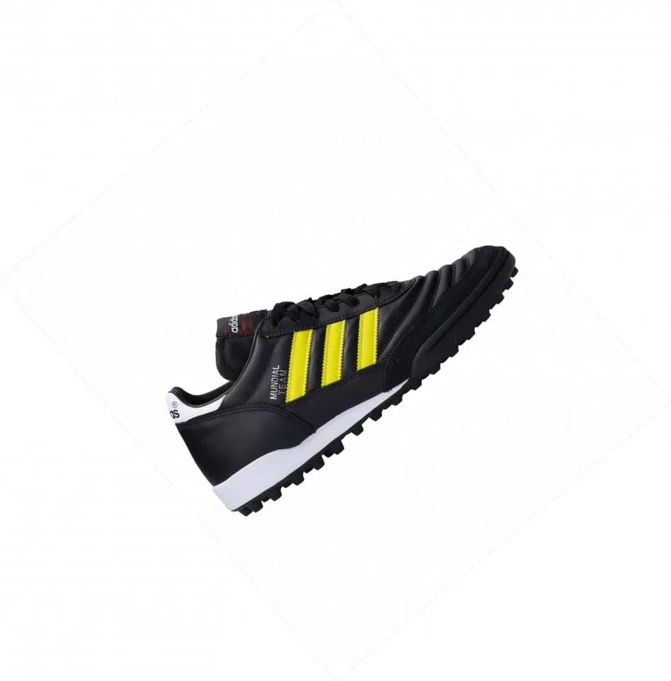 Buty piłkarskie adidas Mundial Team TF Yellow Stripes Schwarz