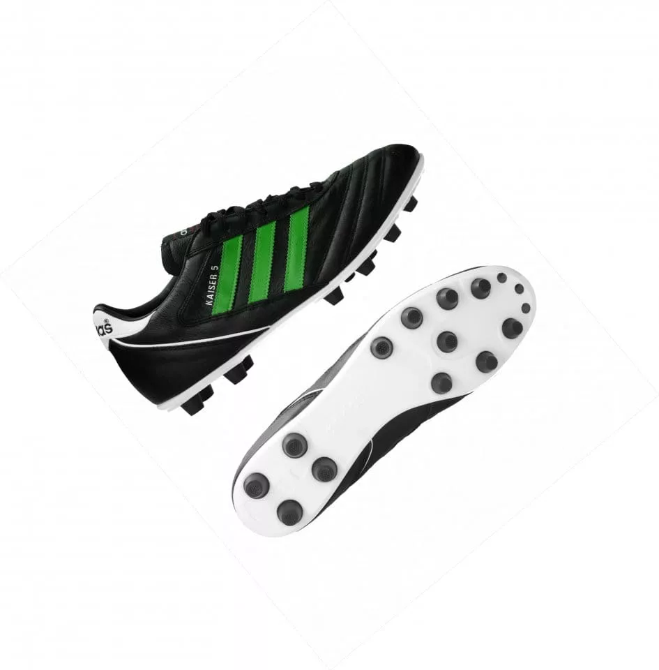 Ghete de fotbal adidas Kaiser 5 Liga FG Green Stripes Schwarz