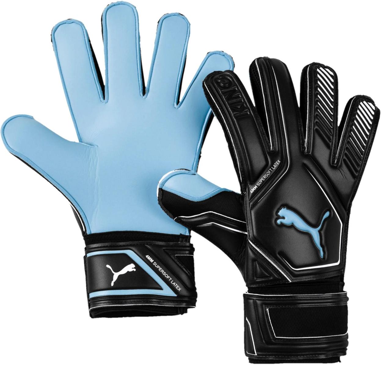 Guanti da portiere Puma King Aqua Black-Gold- White