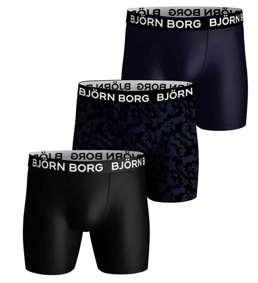 Pánské boxerky Björn Borg Performance Black Camo (3 kusy)