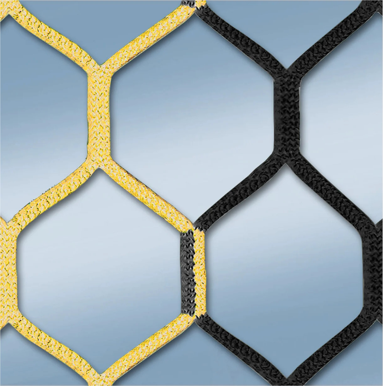 Rede Cawila Net 4MM HEX120 7,5x2,5m 2x2m Yellow/Black
