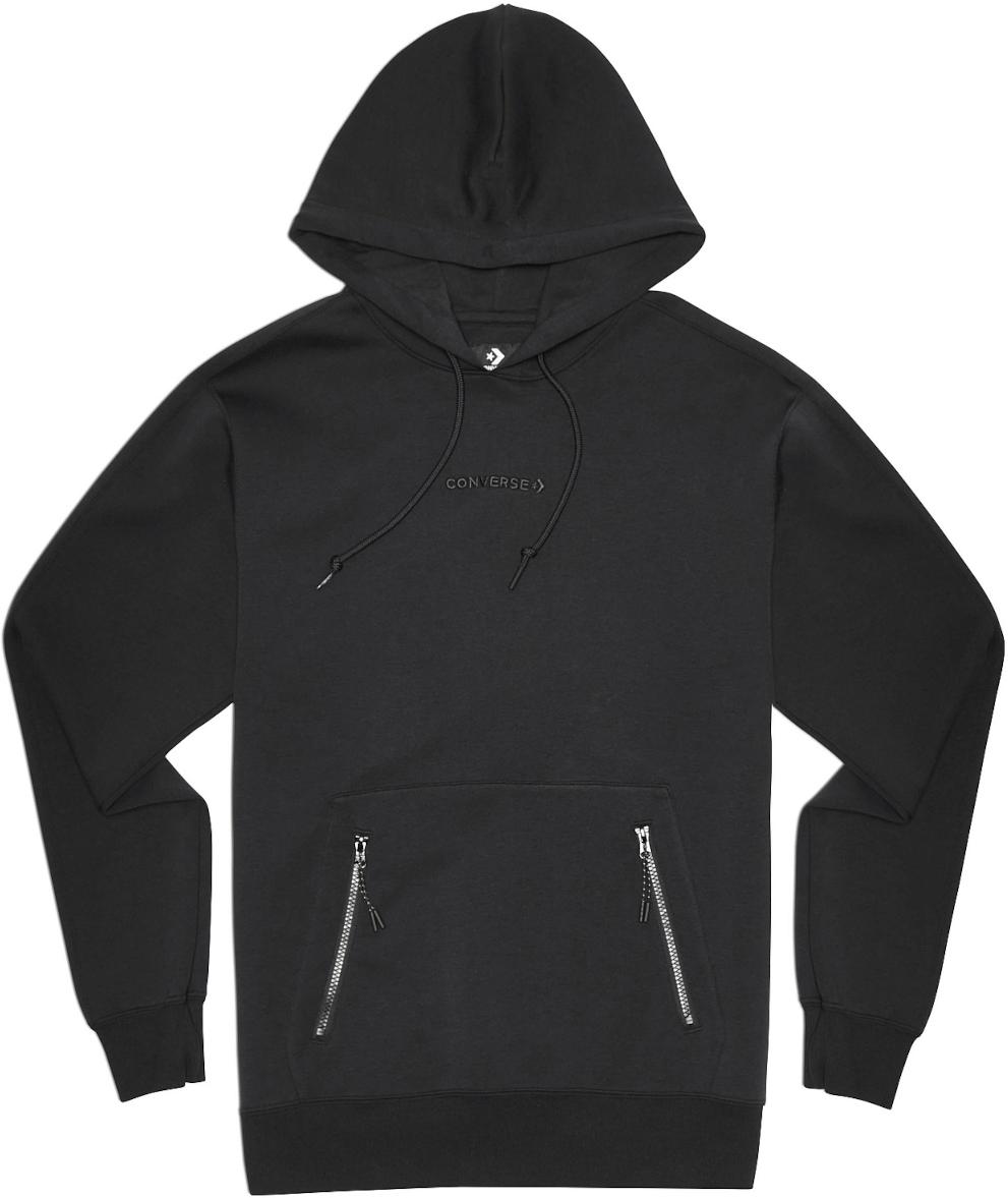 Hooded sweatshirt Converse Court Hoody Schwarz F001