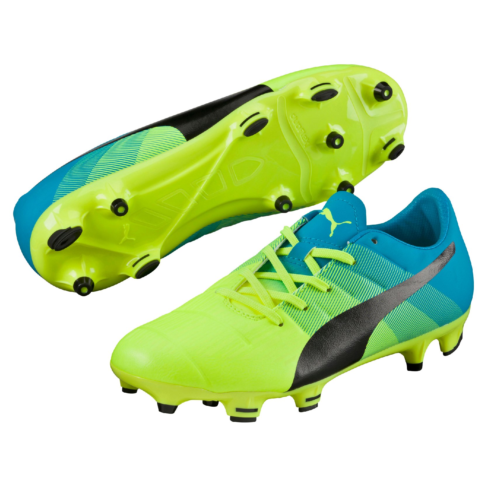 Kopačky Puma evoPOWER 3-3 FG Jr safety yellow-black-a