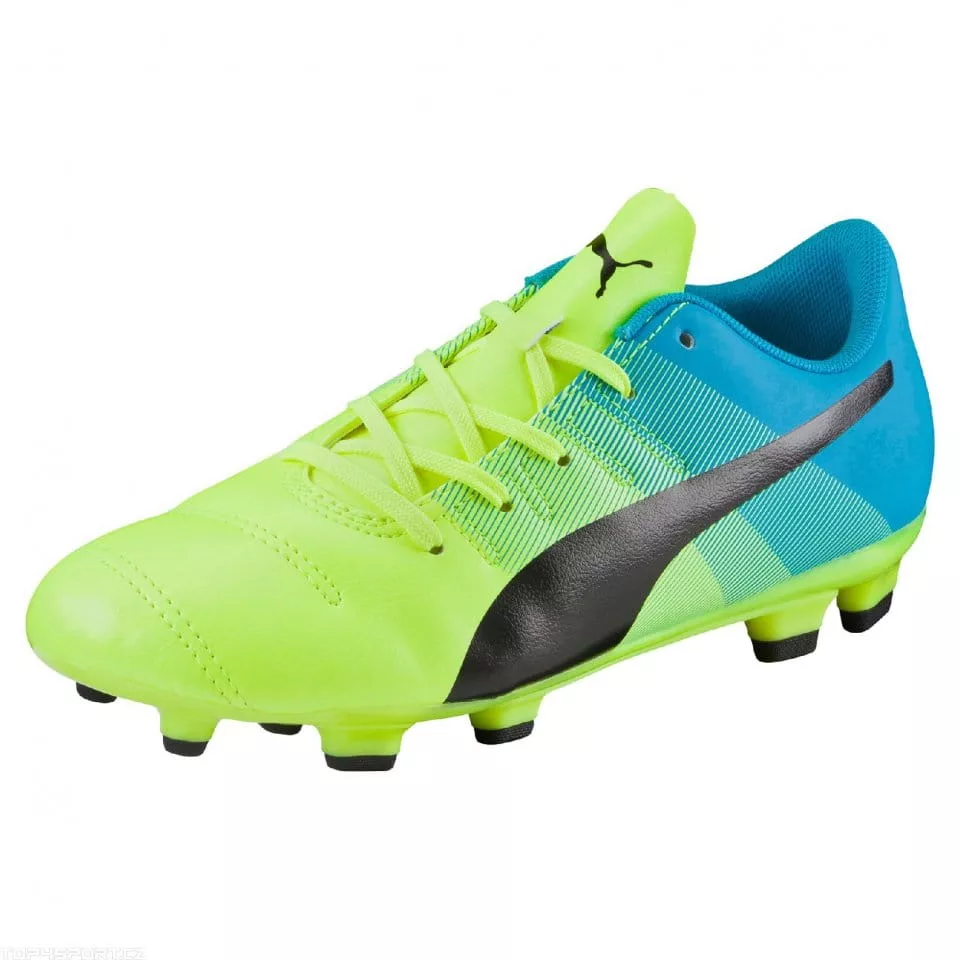 Kopačky Puma evoPOWER 4-3 FG Jr safety yellow-black-a