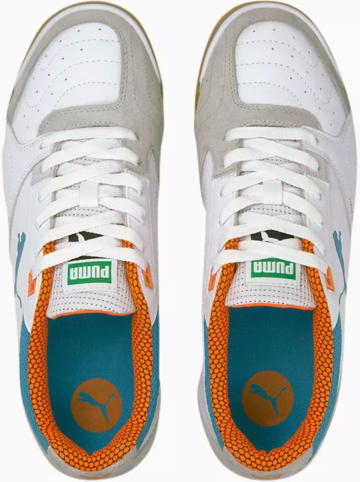 Pantofi fotbal de sală Puma IBERO II Sala IT Halle Weiss Blau Orange F01