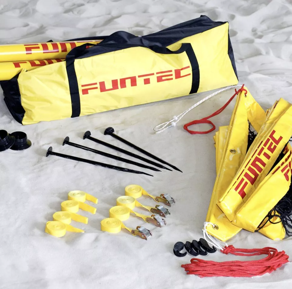 Set na plážový volejbal Funtec Beach Champ Set With Pro Beach Net 9,5 m