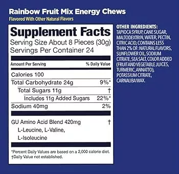 Energigeler GU Energy Chews Rainbow Fruit Mix (60g)