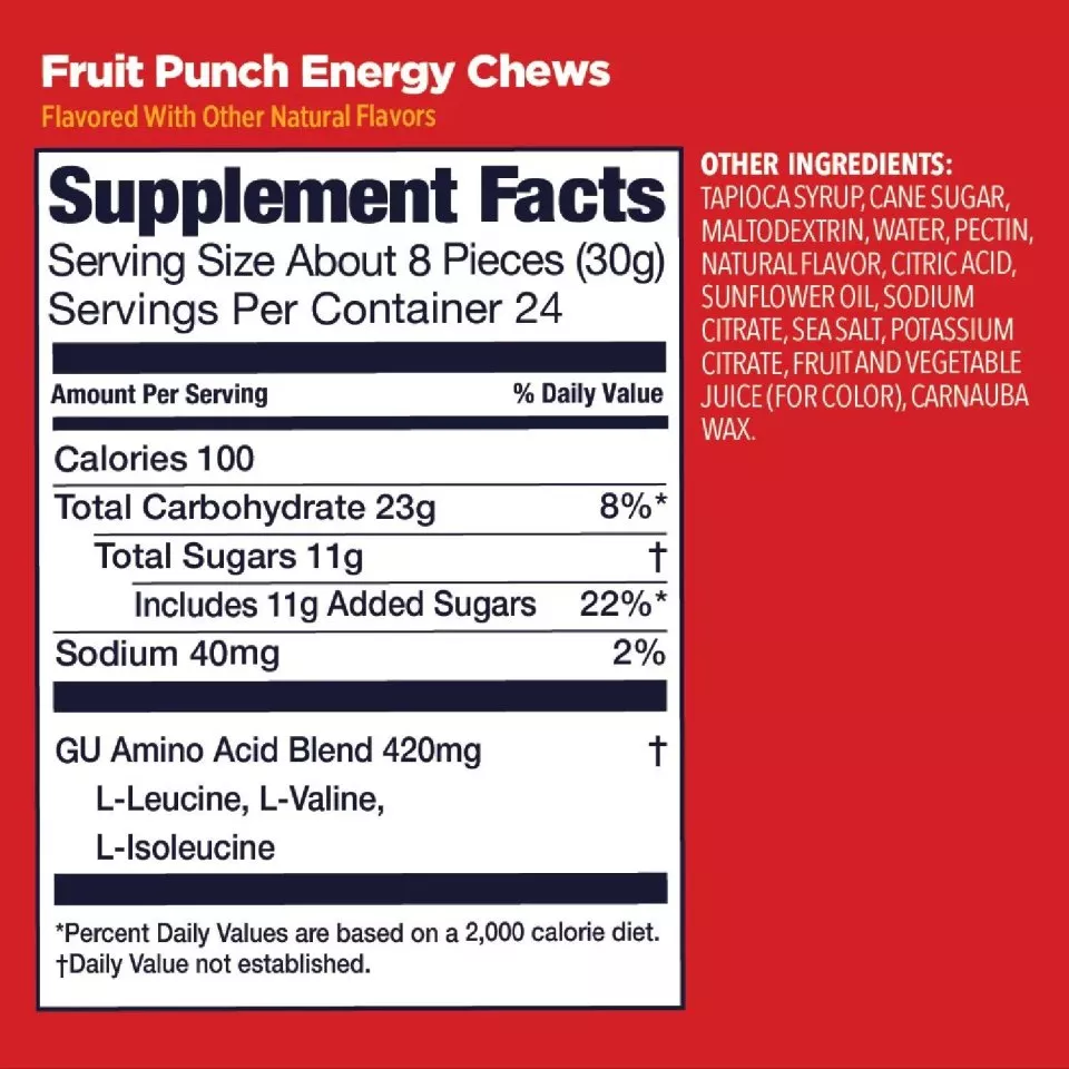 Energigeler GU Energy Chews Fruit Punch (60g)