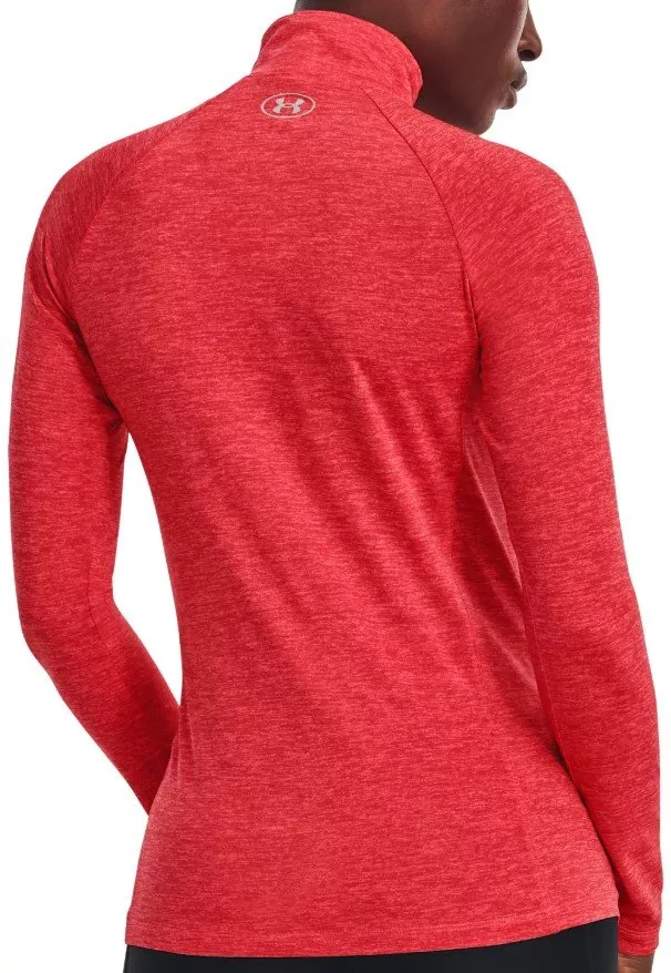 Langarm-T-Shirt Under Armour Tech 1/2 Zip - Twist-RED
