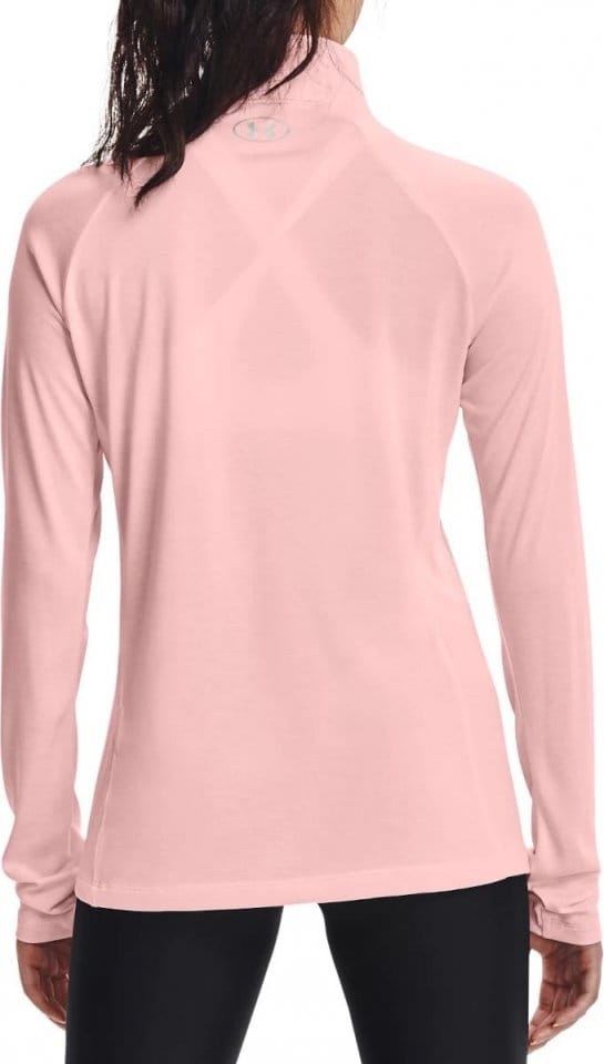 Under Armour Tech Half Zip Womens Long Sleeve Running Top Orange 