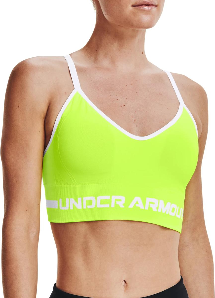 Buy Under Armour UA Seamless Low Impact Long Sports Bra In Green