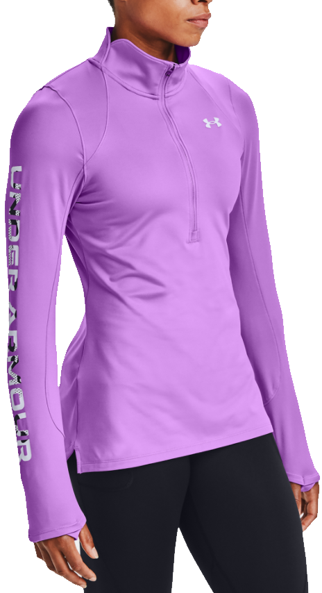 Under Armour ColdGear 1/2 Zip Top UA Graphic Ladies Purple Sports Running S 