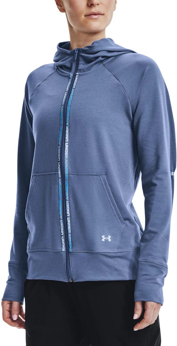 Hupparit Under Armour Rival Terry Taped FZ Hoodie-BLU