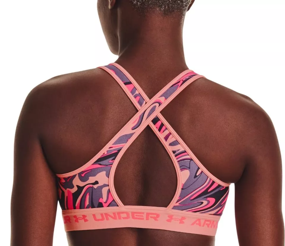 Buy Under Armour Womens Armour Crossback Printed Mid Impact Sports Bra Black