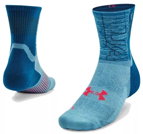 Under Armour Mens ArmourDry Run Crew Socks Blue Sports Running Breathable 