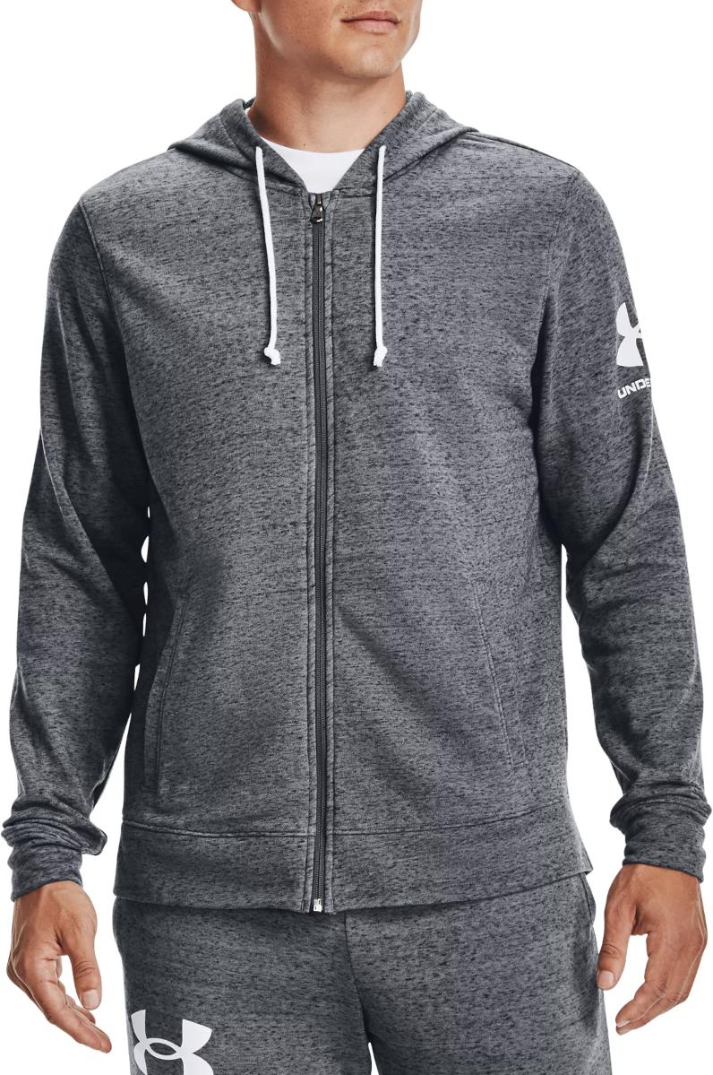 Hooded sweatshirt Under Armour UA RIVAL TERRY FZ HD-GRY