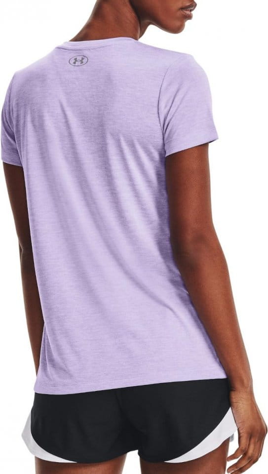Grey X-Large Under Armour Ladies Tech SSC Twist Gym T-Shirt Light and Breathable Running Apparel
