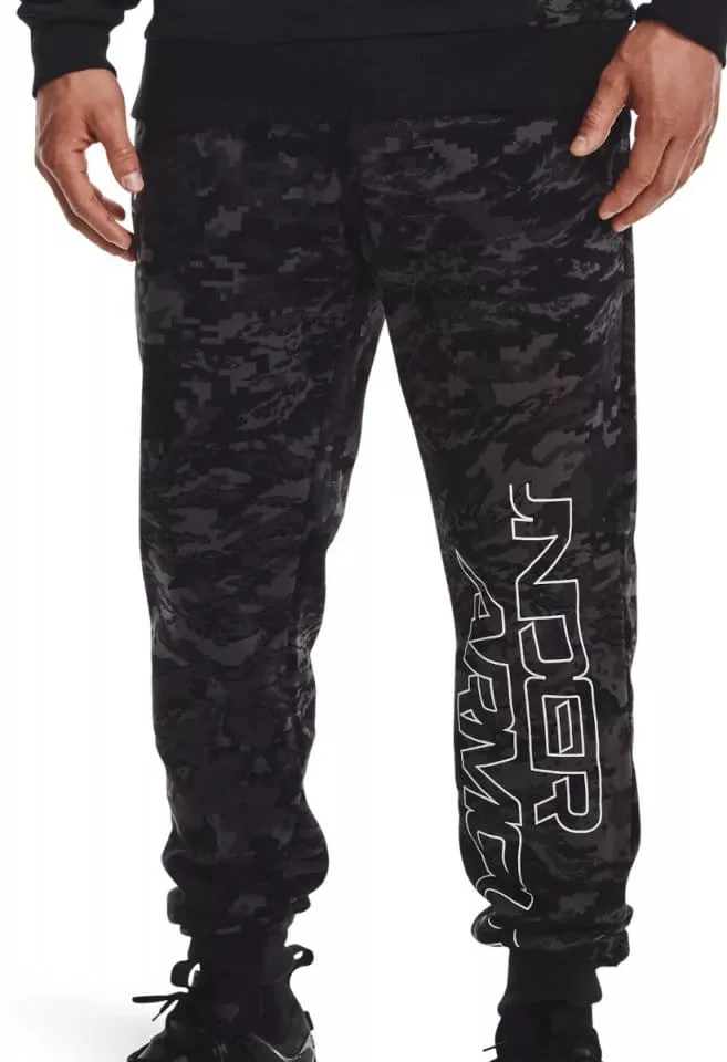 Housut Under Armour UA RIVAL FLC CAMO SCRIPT JGR-BLK