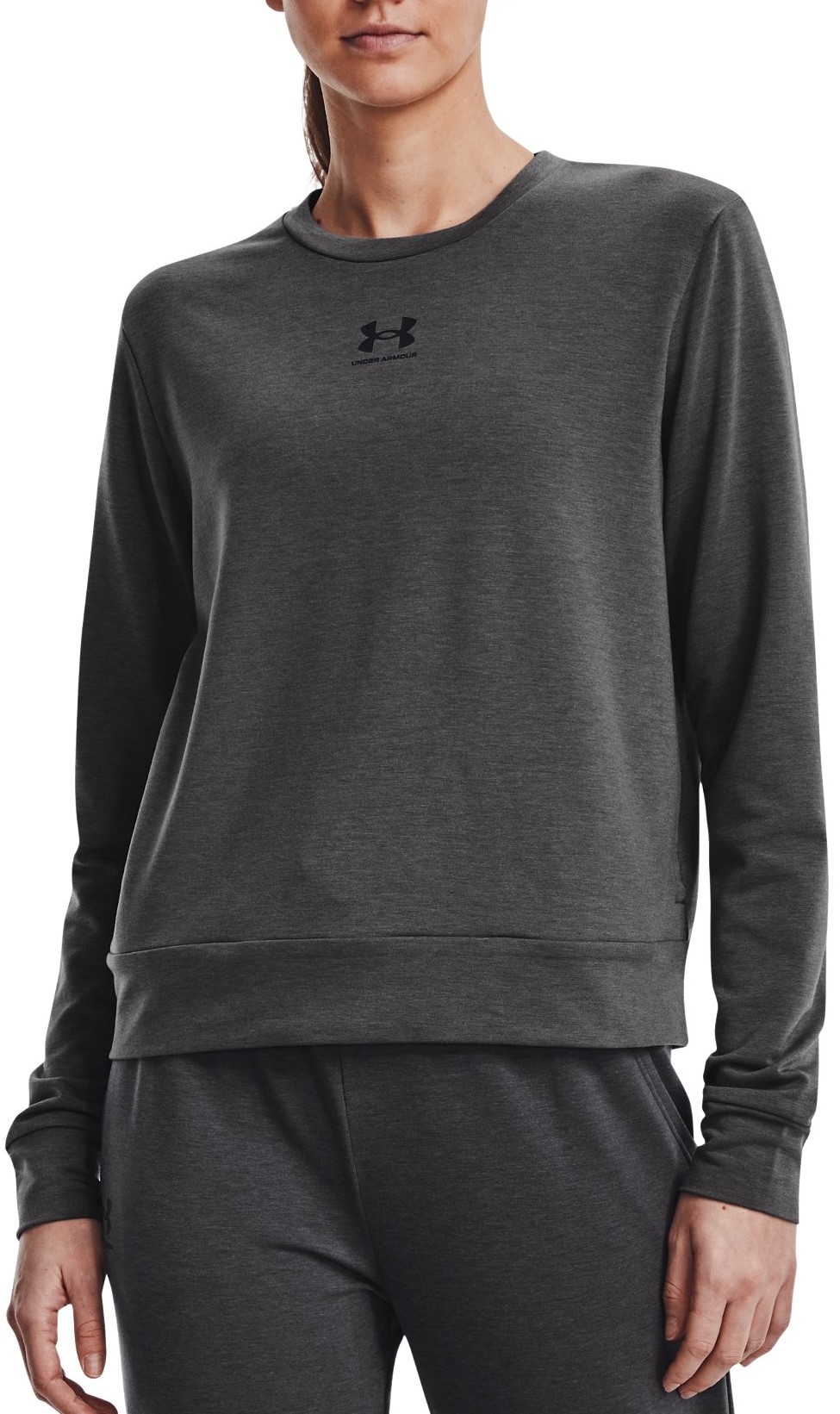 Long-sleeve T-shirt Under Armour Rival Terry Crew-GRY