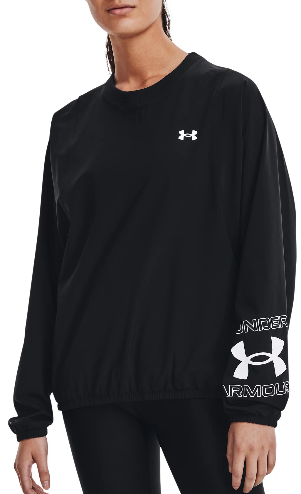 Mikina Under Armour Woven Graphic Crew-BLK