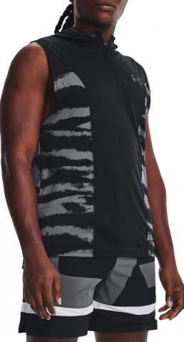 UA BASELINE TANK HOODIE-BLK