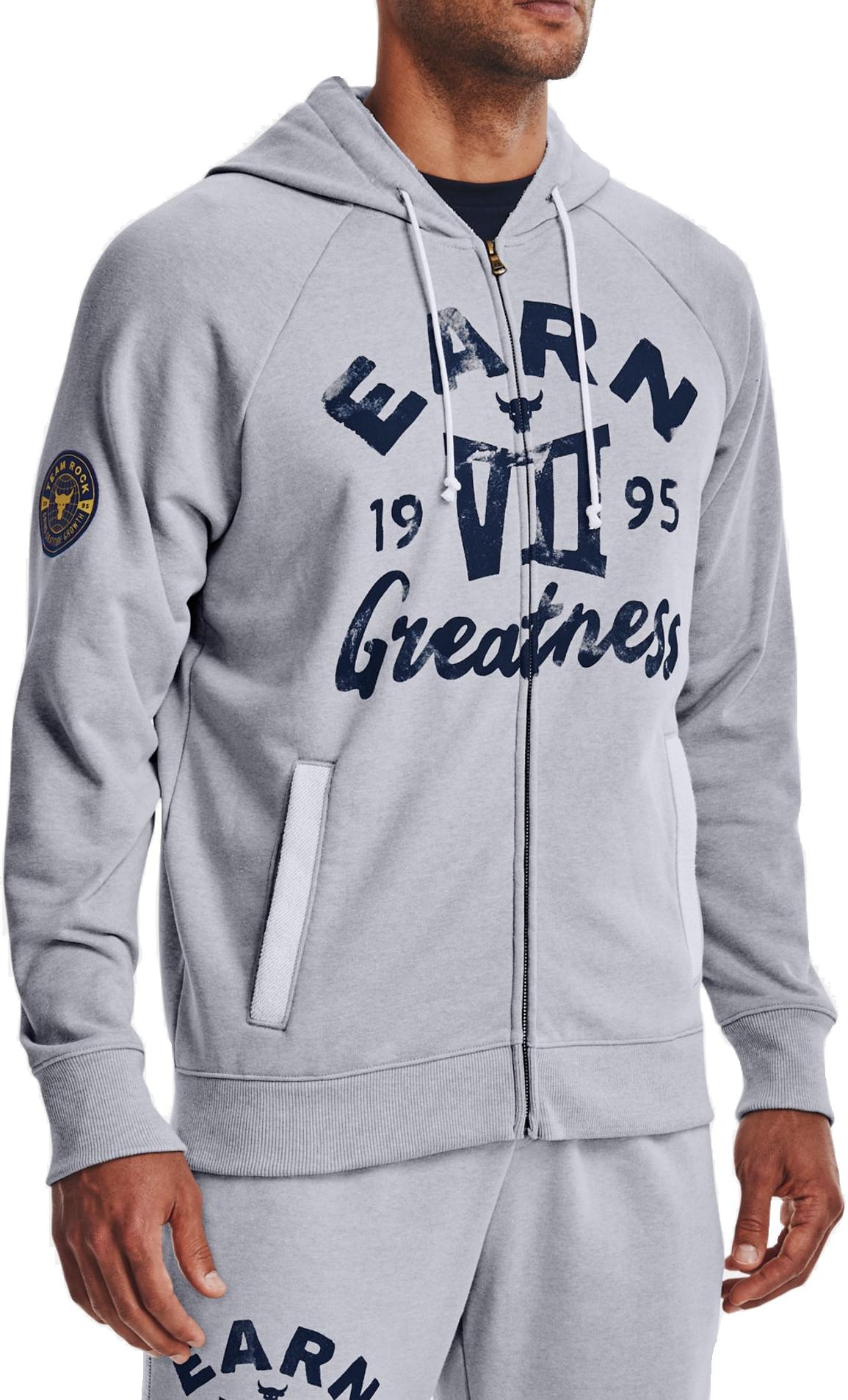 Sudadera con capucha Under Armour UA Pjt Rck Hvywght Terry FZ-GRY