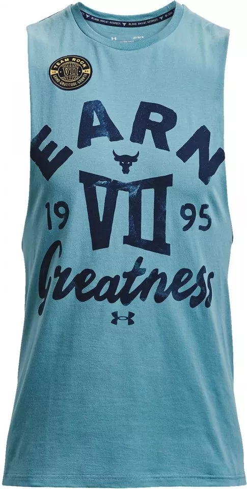 Camiseta sin mangas Under Armour UA Pjt Rk Earn Greatness Tnk-BLU