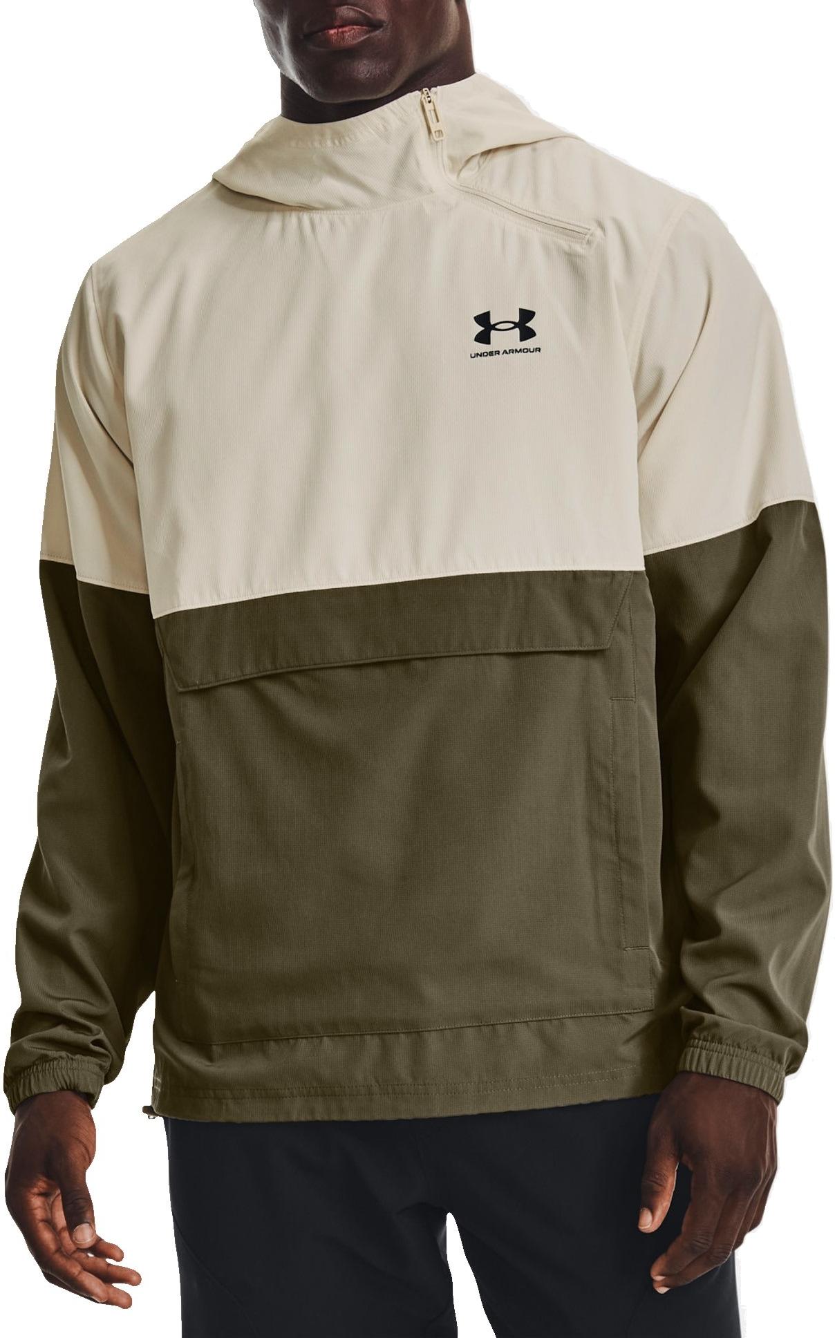 Hooded jacket Under Armour UA WOVEN ASYM ZIP PULLOVER-BRN