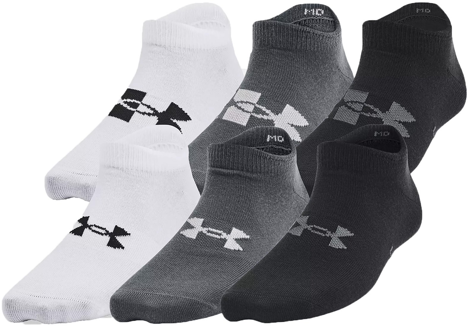 Under Armour UA Yth Essential No Show 6pk-BLK Zoknik